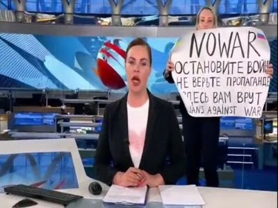 Russian state TV interrupted by "no war" protest: Report