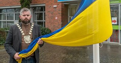 Ukraine War: South Dublin councillors honour victims of war by raising flag and minute's silence
