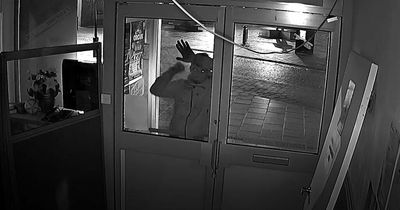 CCTV captures moment brazen crook tries to batter down door at Ayr hub