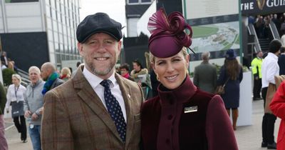 Mike Tindall and Peter Phillips wear Peaky Blinders hats as they join Zara at Cheltenham