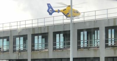 Two taken to hospital after air ambulance lands at Wallasey Tunnel