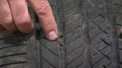 Truck Hauling Scrap Metal Turns Ohio Road Into Tire Torture Chamber