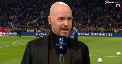 Erik ten Hag smirks when asked if he's learning English for Man Utd job