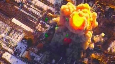 VIDEO: Russian Missiles Blow Up Ukrainian Combat Vehicles In Huge Fireball