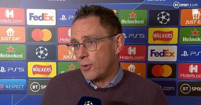 Ralf Rangnick slams "joke" referee decision after Man Utd suffer Champions League exit