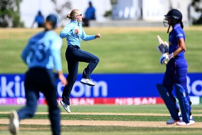 England finally earn first Cricket World Cup win as Charlie Dean takes four wickets against India