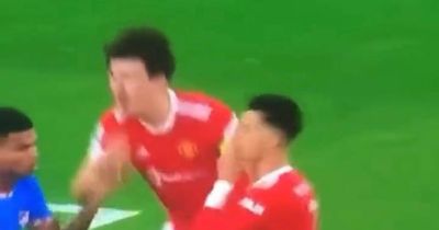 Harry Maguire accidentally headbutted Cristiano Ronaldo in Man Utd's loss to Atletico