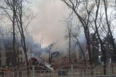 Russian air strike destroys theatre in Mariupol where hundreds of people were sheltering, Ukraine official says