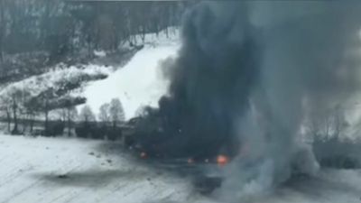 VIDEO: Ukrainian Soldiers Bomb Russian Artillery Division, Bring Down Fighter Jet