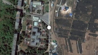 Satellite images show Ukraine cities before and after Russian war