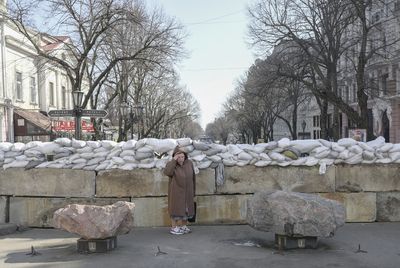 Mines, sandbags and roadblocks: Odesa fortifies for Russian war