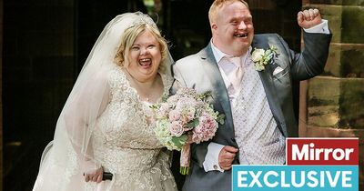 Couple with Down's syndrome who fell in love at first sight enjoy emotional wedding