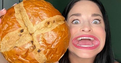 Aldi launches hot cross bun so big that woman with world's largest mouth can't eat it