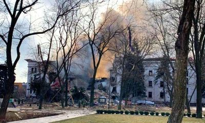 Survivors leaving basement of Mariupol theatre after airstrike, say officials