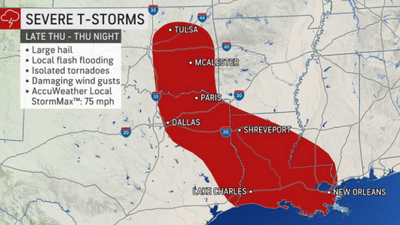 Risk Of Severe Thunderstorms Shifts Back To South Central States