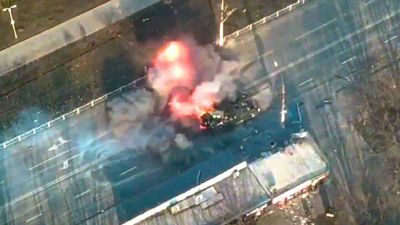 VIDEO: Ukrainian Missiles Pummel Russian Tank As Soldier Flees