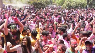 Holi celebrated with fervour in shadow of Covid-19 in Telangana