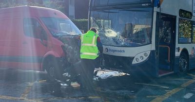 Major road in Stockport shut for several hours after crash involving bus