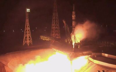 3 Russian cosmonauts launch for International Space Station