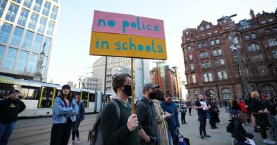 Child Q protesters gather in Manchester city centre to call for no police in schools