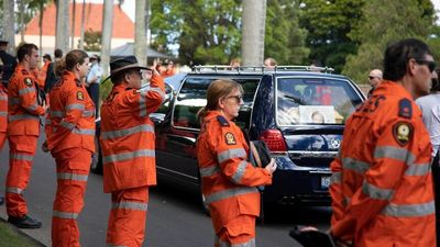 SES volunteers turn out in force for funeral of colleague Merryl Dray who was killed in the Queensland floods