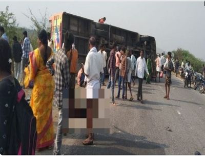 Eight dead, over 20 critically injured as bus overturns in Karnataka