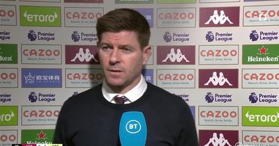 Steven Gerrard furious with Des Kelly's line of questioning in awkward BT Sport interview