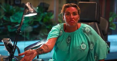 Katie Price yelps in pain as she has new tattoo inked and explains meaning behind it
