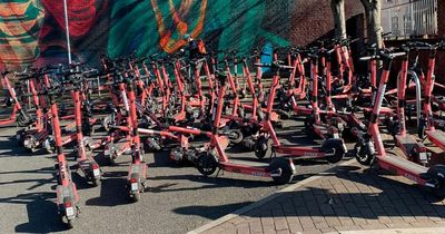 Scores of Voi e-scooters parked in South Bristol spot