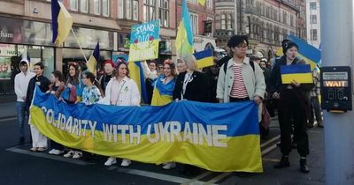 Protesters march through Nottingham city centre in solidarity with Ukraine