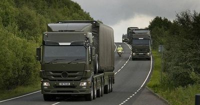Unmarked military convoy carrying 'up to six' nuclear warheads passes through UK city