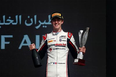 F2 Bahrain: Pourchaire survives late restart to win amid pit dramas