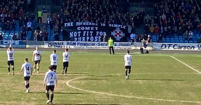 Glentoran supporters hit out at Irish Cup exit with pre-match protest at Ballymena United