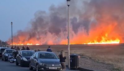 Parkgate fire: Huge marshland blaze ‘with wall of flames’ seen for miles is suspected arson