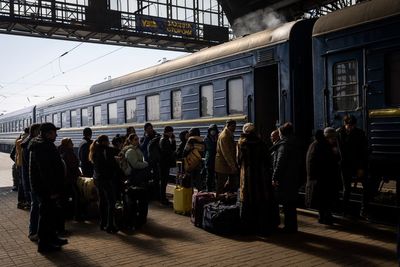 'No city anymore': Mariupol survivors take train to safety