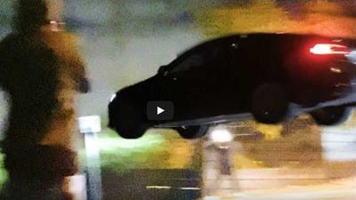 UPDATE: Watch This Tesla Model S Jump Into The Air And Crash