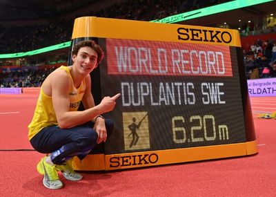 Duplantis plays 'free chips' to set new world pole vault record