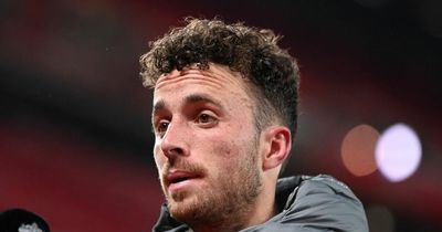 Diogo Jota reacts to finding out Liverpool have drawn Man City in FA Cup in ITV interview