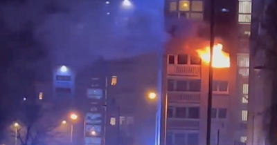 Glasgow fire crews battling blaze at block of flats in Hillington