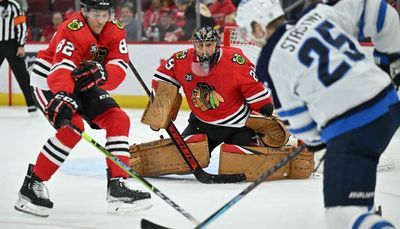 Goalie Marc-Andre Fleury and other trade candidates play in Blackhawks’ loss to Jets