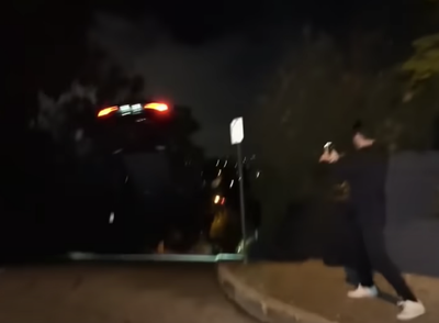 Manhunt for driver of speeding Tesla that launched 50 feet in the air before crashing into cars in LA