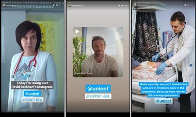 David Beckham hands Instagram account to Ukrainian doctor in Kharkiv