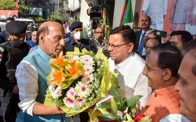 Decision on next Uttarakhand CM | Rajnath Singh, Lekhi, Joshi reach Dehradun to attend BJP legislature party meet