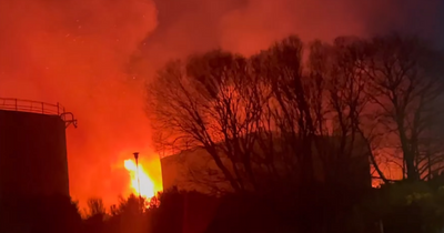 Dramatic wildfire erupts near Scots ex-oil tank farm as flames turn sky orange