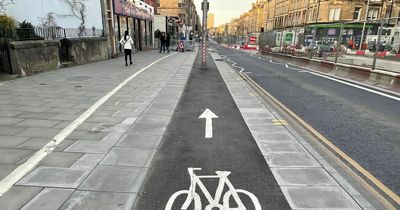 Edinburgh cyclists left baffled at giant street lamp in middle of bike lane