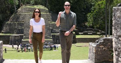 Dressed down Kate and William admire ancient ruins as they visit jungle on royal tour