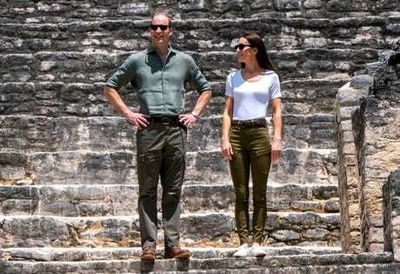‘Wow!’: Duchess of Cambridge awestruck as she and William climb Mayan ruins in Belize