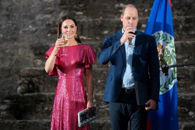 British royal couple climb ancient pyramids in Belize, visit UK armed forces