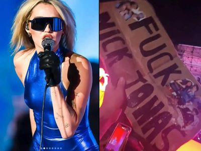Miley Cyrus reads 'F**k Nick Jonas' sign during Chile concert; fans go wild - WATCH