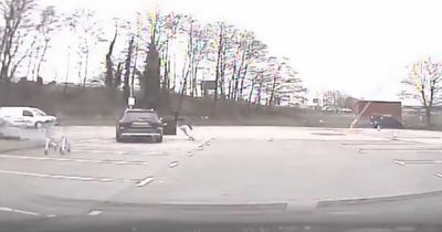 Dramatic footage shows moment suspect flees from stolen Mercedes before police arrest